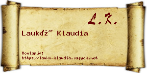 Laukó Klaudia névjegykártya